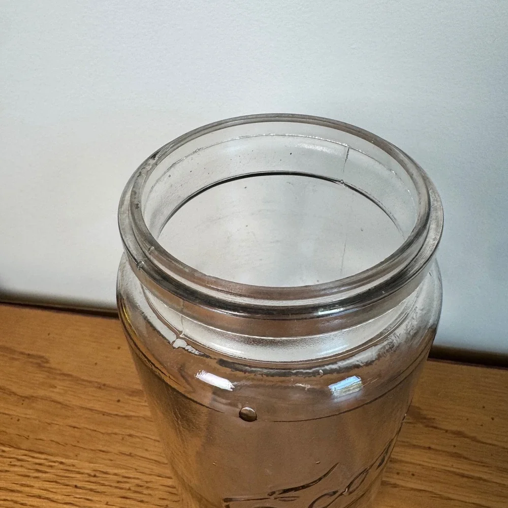 Vintage Kerr Economy Glass Jar Trade Mark Clear Antique Storage‎ Jar